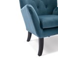 thumbnail image 7 of Velvet Wingback Accent Chair, Modern Tufted Button Armchair Vanity Chair with Wooden legs, Upholstered Tall Back Desk Chair with Arms, Single Sofa Chair for Living Room Bedroom Bedroom, Teal, 7 of 7