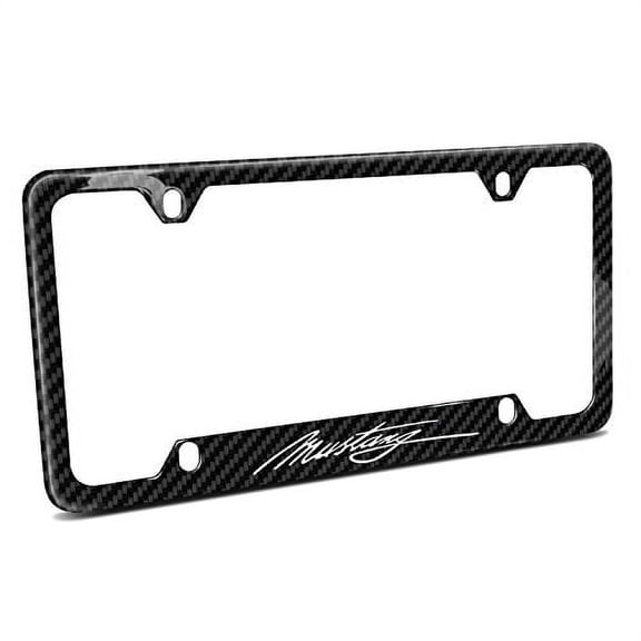 Ford Mustang Script Black Real Carbon Fiber 50 States License Plate Frame