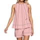 thumbnail image 1 of Conjunto de pantalones cortos para mujer, ropa informal para el día a día: camiseta sin mangas con bolsillo y pantalones cortos cómodos, conjunto transpirable para primavera-verano., 1 of 6