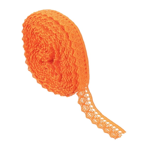 Lace Trim, 5 Yards 1/2 Inch Vintage Lace Ribbons for DIY Sewing Craft Gift Package Decoration Wedding Headbands Orange