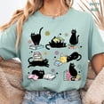 thumbnail image 2 of Black Cat Reading Book T-Shirt, Bookish Reader Graphic Tee, 2 of 4