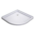 thumbnail image 3 of Prime 36 Inch x 76-3/4 Inch Semi Frameless Frosted Glass Sliding Shower Enclosure in Chrome with White Base and Backwalls, 3 of 11