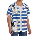 thumbnail image 2 of KLL Bulldog Friend Print Men's Shirt Short Sleeve Button Down Summer Cuba Beach Shirts- Small, 2 of 5
