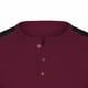 thumbnail image 5 of Ceisia Men's Slim Fit Short Sleeve Henley Shirt Waffle Knit Contrast Panel Casual T-shirt Wine S Gifts, 5 of 6
