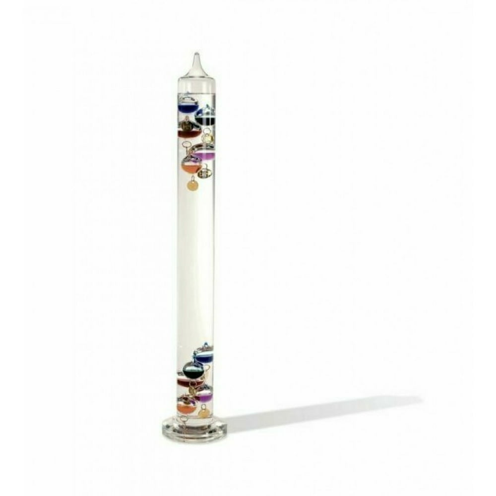 Wind & Weather Clear Glass Tabletop Galileo Thermometer with Colorful