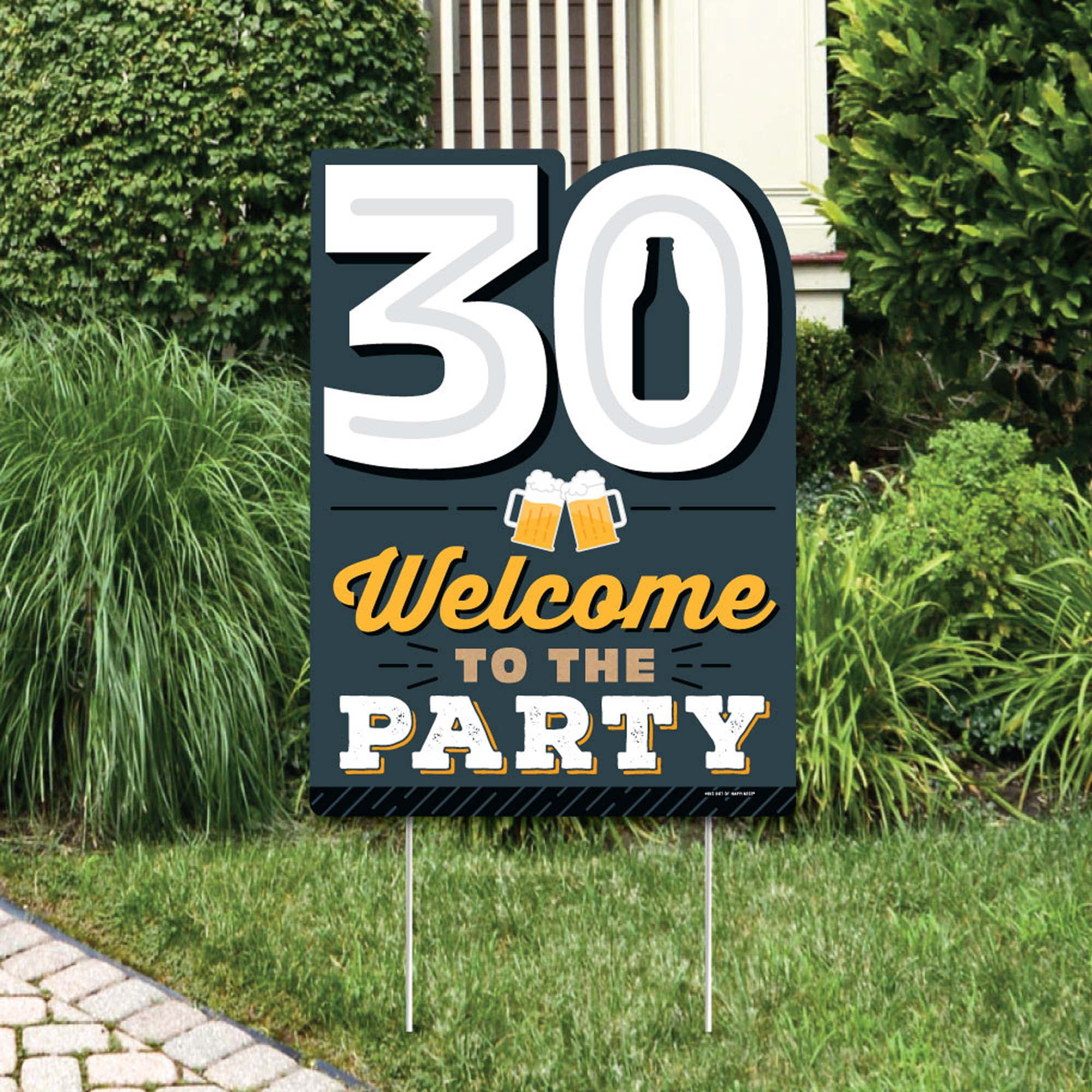 CHEERS AND BEERS TO THRITY YEARS BIRTHDAY Advertising Vinyl Banner Flag Sign 