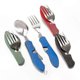 thumbnail image 2 of Stainless Steel 4-in-1 Portable Camping Cutlery Set with Foldable Knife Fork Spoon and Bottle Opener for Travel Dinnerware, 2 of 5