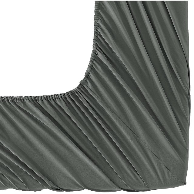 Elegant Comfort Luxurious Wrinkle Resistant 1500 Thread Count Egyptian Quality 1-Piece Fitted Sheet All Around Elastic -Deep Pocket- Ultra Soft Bottom Fitted Sheet, Queen, Gray