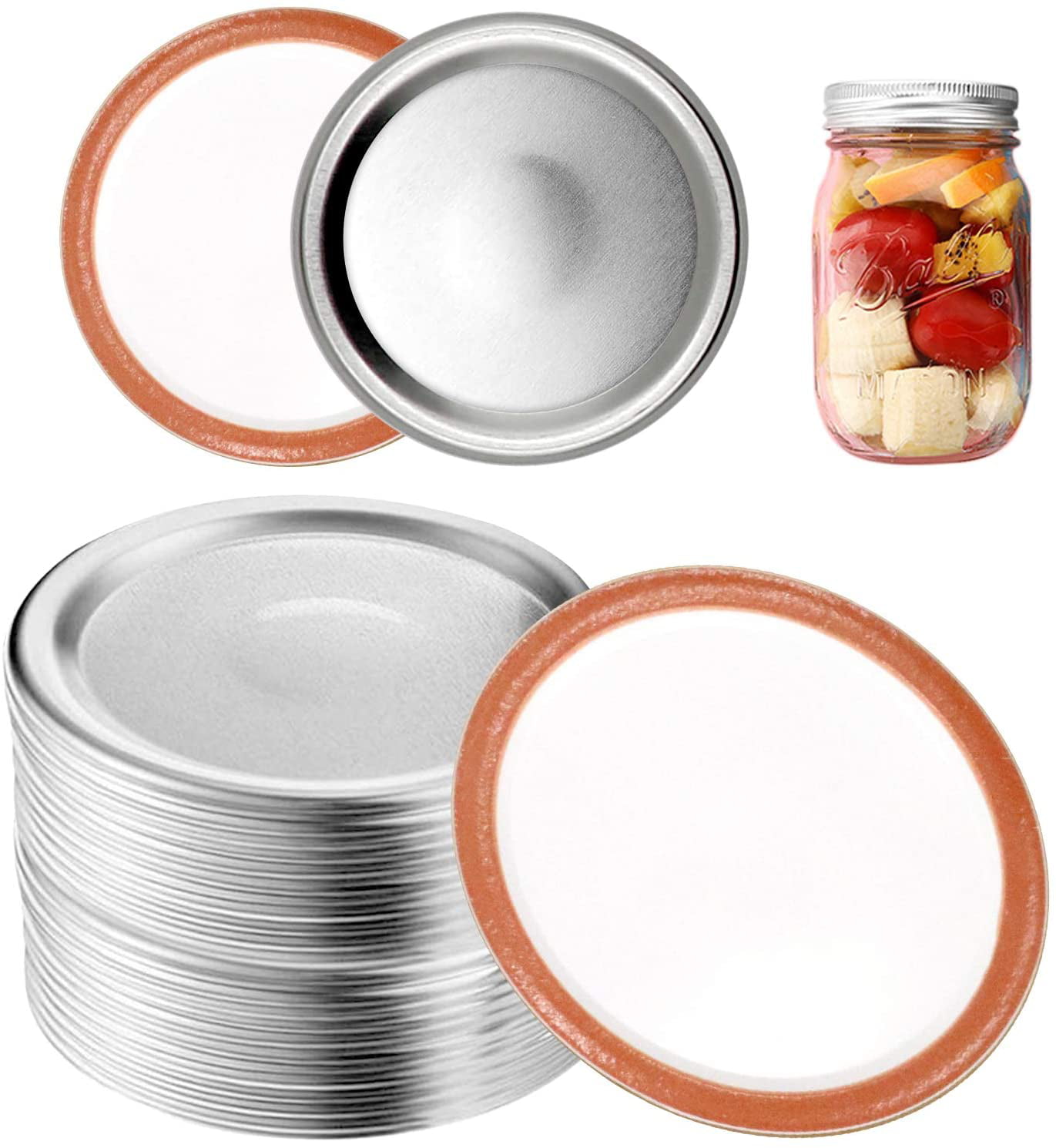 Alatic USA Made Split-Type Wide Mouth Canning Lids and Bands 12- Pack , 24 Pieces 86 mm