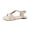 A-White395, variant on Womens Flat Sandals Denim Elastic Slingback Wooden Knot T Strap Flat Sandals Ladies Neighborhood Walking Wear Flat Sandals