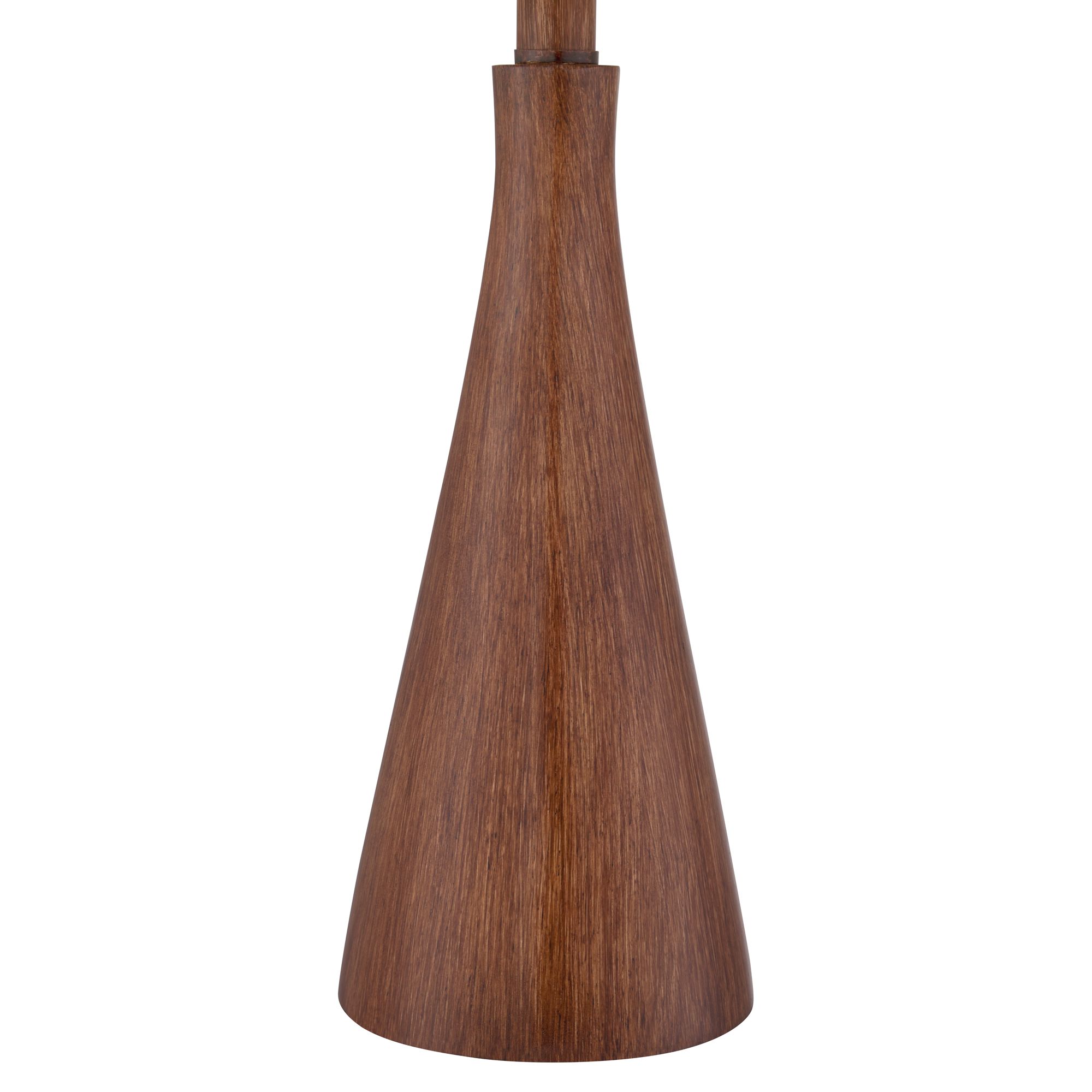 360 Lighting Fraiser 23 1/2" High Cone Small Mid Century Modern Accent Table Lamps Set of 2 Brown Wood Finish Living Room Bedroom