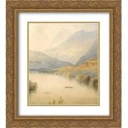 William Leighton Leitch 2x Matted 20x24 Gold Ornate Framed Art Print 'Crossing the Lake Killarney'