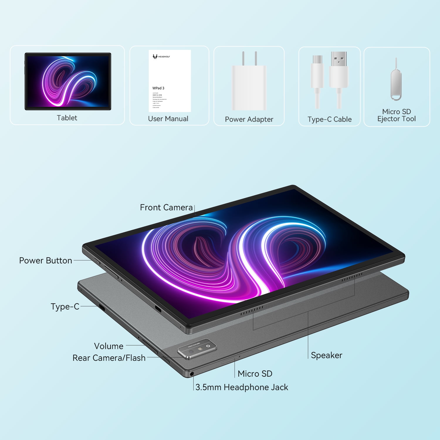ANDROID - Headwolf Wpad3 10インチAndroid 12 128GB HEADWOLF WPad3 Android 12 Tablet, 10 Inch, 12GB RAM, 128GB