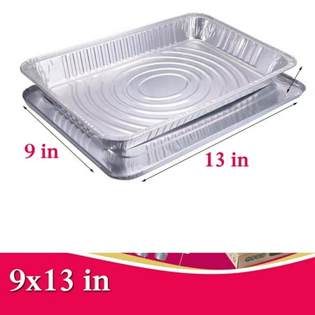 

Aluminum Foil Pans - 10x13 Heavy Duty Half Size Deep Foil Pan - Disposable Aluminum Baking Pans - Tin Foil Pans for Storing Heating and Preparing Food