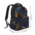 thumbnail image 2 of Balery Elegant Gold Scrollwork Mochila Escolar Impresa, Mochila Ligera para Viajes Casual, Mochila Duradera y Cómoda Multifuncional, Mochila para Laptop-One Size, 2 of 5
