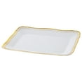 thumbnail image 7 of Posh Setting Plastic Serving Tray White Plastic Tray with Gold Rim Border, Disposable Serving Trays Heavyweight Serving platters and Trays 9"x13" Appetizer Tray [6 Pack], 7 of 7