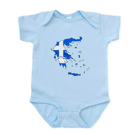 

CafePress - Greece Flag Map Infant Bodysuit - Baby Light Bodysuit Size Newborn - 24 Months