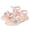 Pink, variant on REDARER Girls Flat Sandals Rainbow Glitter Heart Decor Adjustable Ankle Strap Cushioned Sole Summer Beach Casual Princess Party Walking Shoes,4-4.5 Years