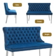 thumbnail image 5 of Aoowow Velvet 2 Seat Dining Bench Blue Silver Legs, 5 of 7