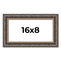 16x8 Frame Black Real Wood Picture Frame Width 2 inches | Interior Frame Depth 0.5 inches | Fitz