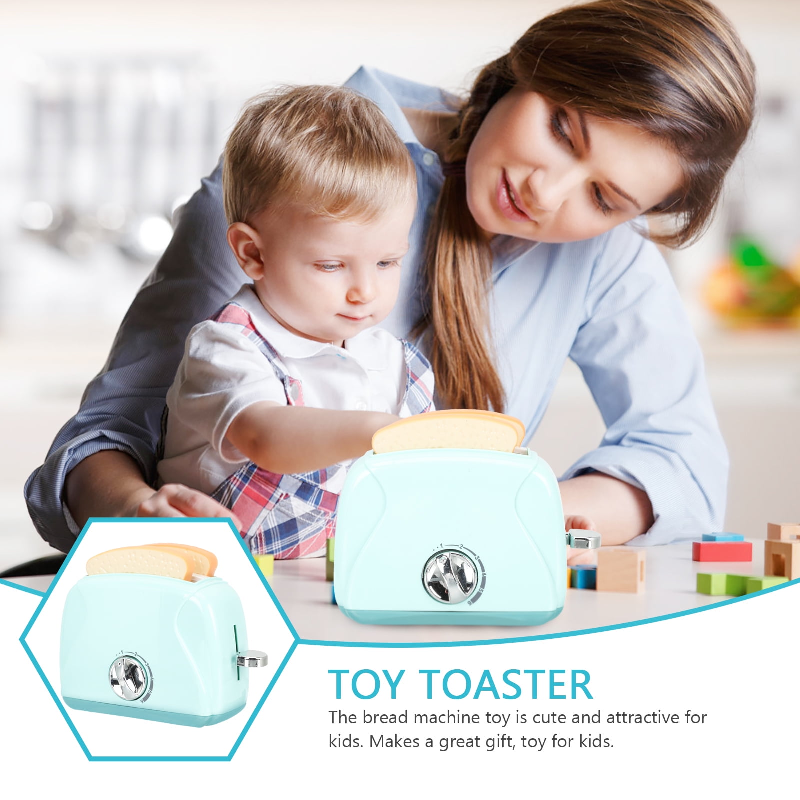 Frcolor Toy Toaster Pop Up Toast Toy Pretend Cooking Appliance Children