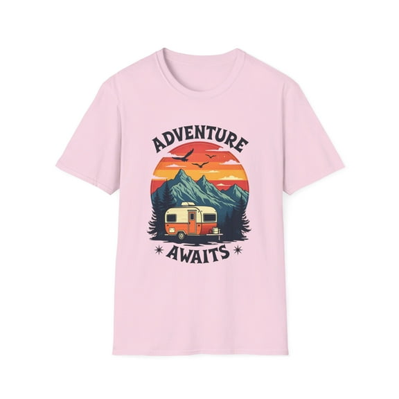 Adventure Awaits Camping Enthusiast Outdoor Graphic T-Shirt