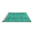 thumbnail image 2 of Ahgly Company Machine Washable Indoor Rectangle Abstract Turquoise Blue Contemporary Area Rugs, 5' x 8', 2 of 4