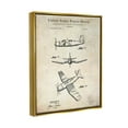 thumbnail image 3 of Stupell Industries Vintage Distressed Patent Airplane Graphic Art Metallic Gold Floating Framed Canvas Print Wall Art, Design by Karl Hronek, 3 of 6