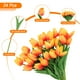 thumbnail image 3 of Uxcell 24Pcs Tulipanes Falsos Flores Artificiales, Tulipanes Artificiales de PU que Lucen Reales con Tallos, Naranja, 3 of 6