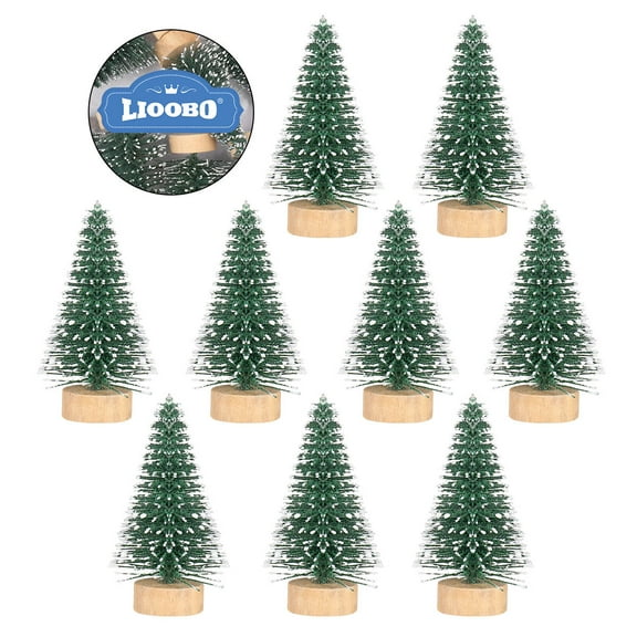 LEORX mini holiday Miniature Christmas Trees Bamboo Christmas Decoration Assorted Color 10 Pcs