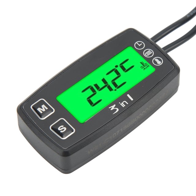 Termómetro de Voltímetro de Reloj de Tiempo Digital 3 en 1 ANGGREK Medidor de Motocicleta a Prueba de Agua IP67