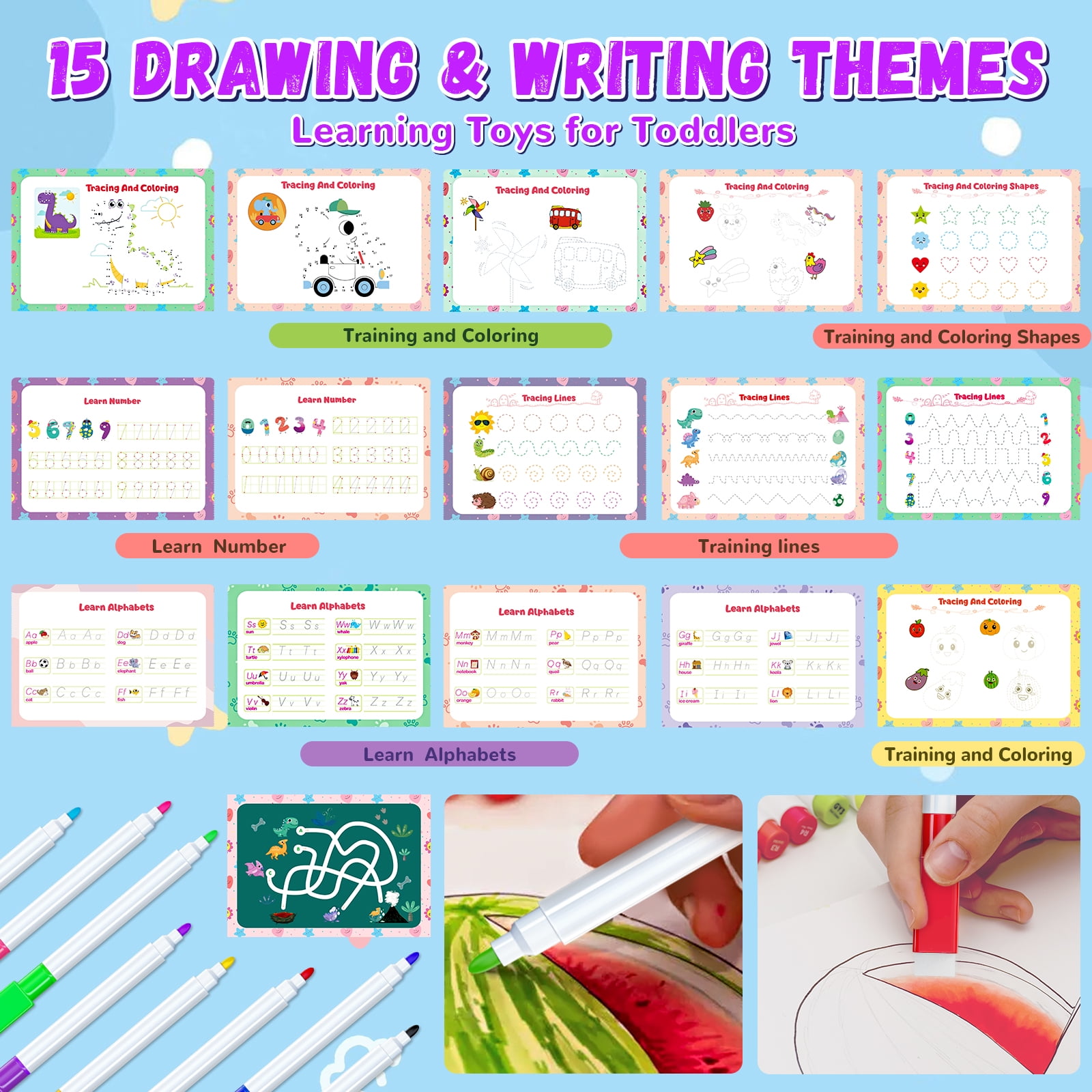 Busy Book for Toddlers 1-3, Montessori Preschool Learning Activities Busy Board, Educational Sensory Travel Toys, Gifts for Kids Girls Boys Ages 2-4