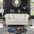 thumbnail image 2 of Chesterfield Velvet Small Sofa Love Seat, Button Tufted Couch Loveseat With Scroll Arms and Gold Metal Legs For Living Room Office Apartment, 2 of 10