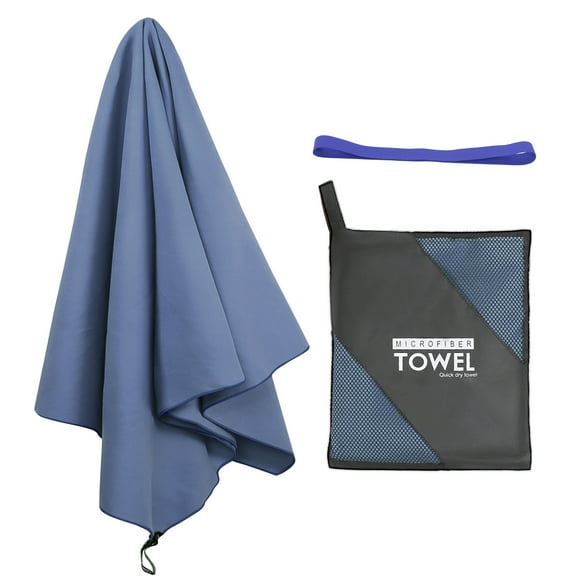 Toalla de Playa Microfibra PiccoCasa Anti-Arena Liviana Absorbente 30 x 60 Pulgadas Azul Marino