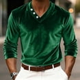 thumbnail image 2 of T-shirt en Velours pour Homme, Haut de Survêtement pour Usage Quotidien Décontracté, Confortable, Manches Longues, Col Ras du Cou, Style Jeunesse, 2 of 7