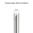 thumbnail image 2 of Unique Bargains Fully Threaded Rod M14 x 500mm 2mm Thread Pitch 304 Stainless Steel Right Hand Threaded Rods Bar Studs, 2 of 4