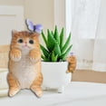 thumbnail image 1 of Decoración de gato colgante para acuario, escultura de jardín, maceta creativa para flores, adorno en maceta de animales para balcón, maceta y césped, 1 of 8