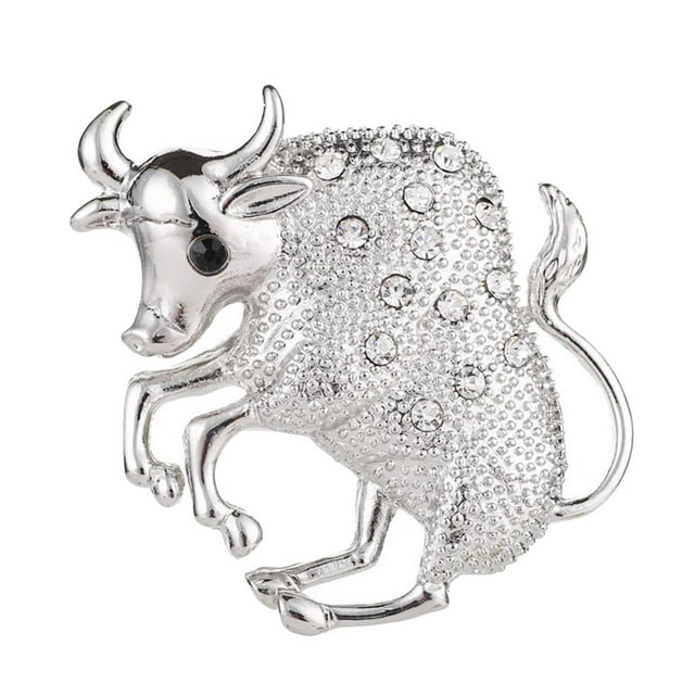 Mujeres Hombres Tono Plateado Cristal Animal Broche Pin Joyería Personalizada