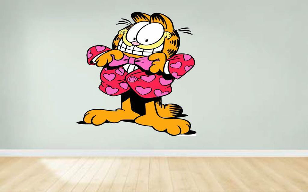 Sleeping Garfield Cartoon LARGE VINYL WALL STICKER DECALS CHILDREN Room 63 