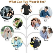 Vaslanda Mens Compression Undershirts Ultra Slimming Body Shaper Belly Control Vest Workout Active Gynecomastia Tank Tops
