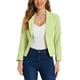thumbnail image 1 of Blazer Chic para Mujeres Abierto Frontal para Trabajar Traje Corto de Verano Chaqueta Verde Claro-Sólido L, 1 of 6
