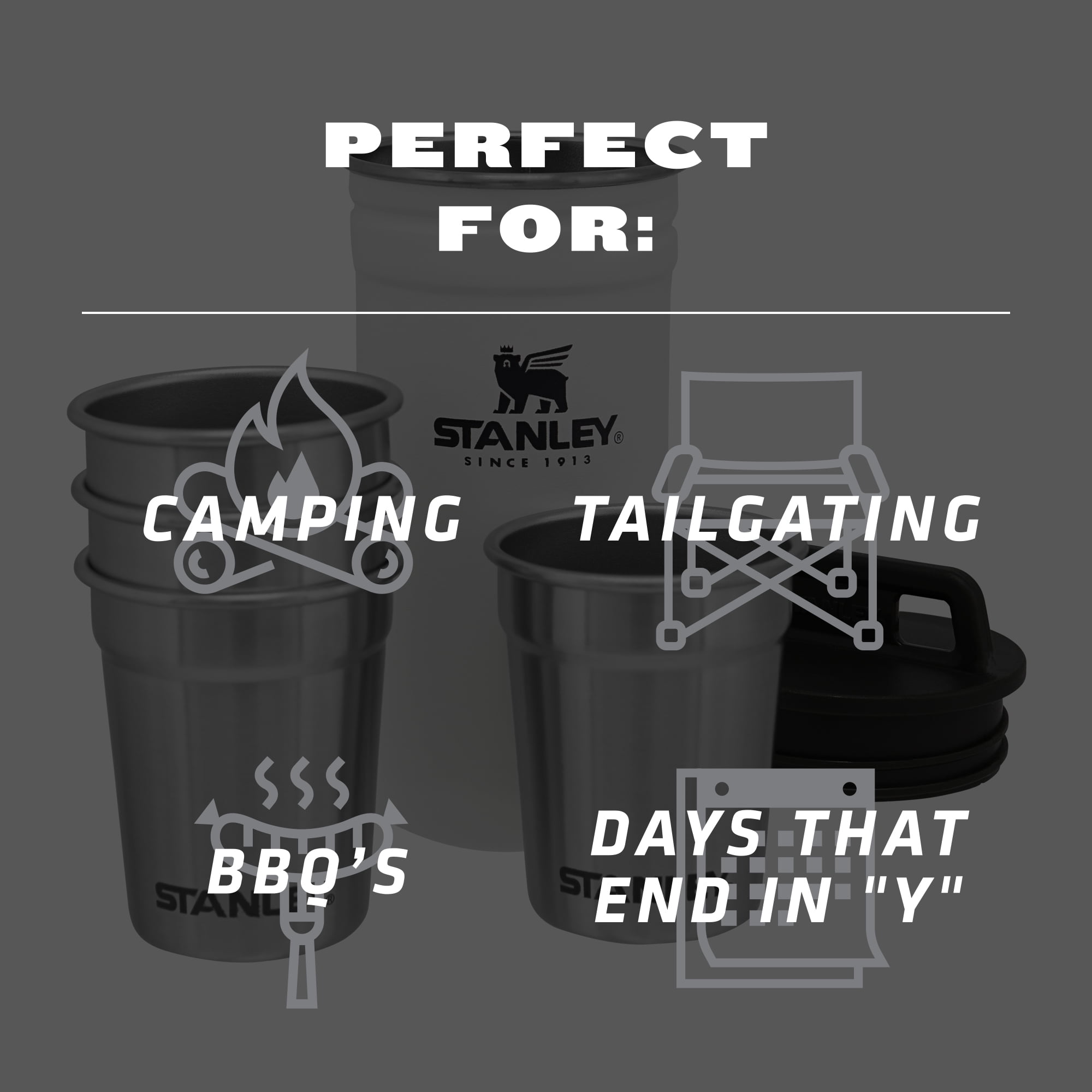 Stanley Adventure Nesting Stainless Steel Shot Glass Set -Polar
