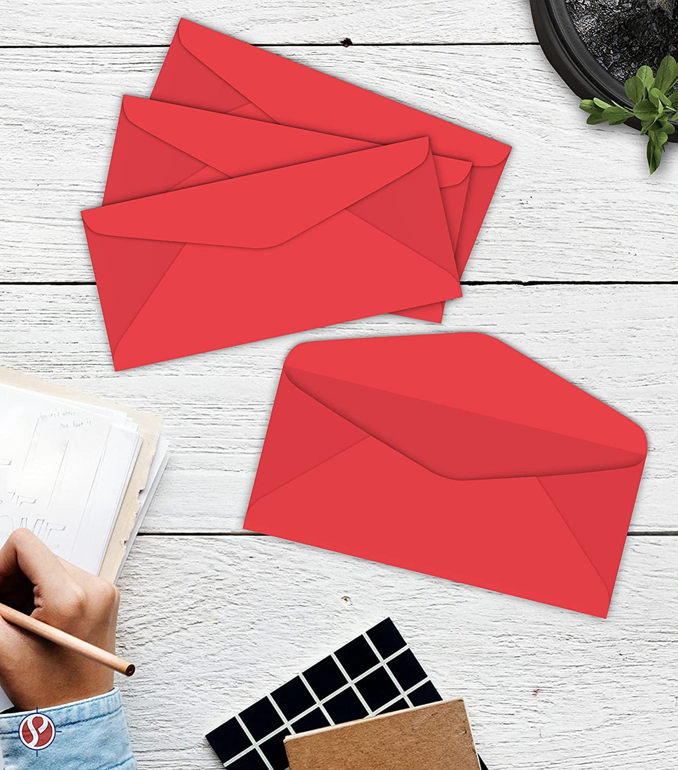 Light Red Bright Color #10 Envelopes - Great for Mailing Letters, Business Memos, Invitations, Invoices, Bills | 4 1/8" x 9 1/2" | 50 Envelopes