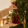 thumbnail image 4 of Christmas Tree Decorations with Velvet Finish and Gold Pinecone Accent, Festive Red Bow and Faux Pine Sprigs for Holiday Mantel Display and Living Room Accent, Elegant Seasonal, 4 of 4