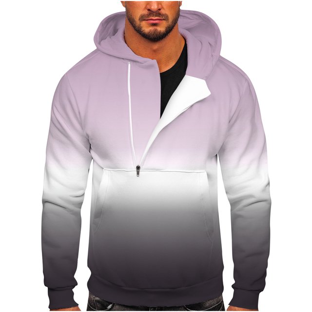 Sudadera para hombre Sudaderas de otoño Casual Sports Fitness Pullover Capucha Half-Zip Gradient Tie-Dye Print Odeerbi ODB-5