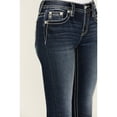 thumbnail image 4 of Miss Me Women's Dark Wash Mid Rise Long Horn Bootcut Stretch Denim Jeans - M9201B 33W x 34L, 4 of 4