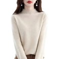 thumbnail image 1 of Women‘s Wool Sweaters Mock Turtle Neck Lightweight Long Sleeve Cozy Warm Fall Winter Pullover Tops, 1 of 7
