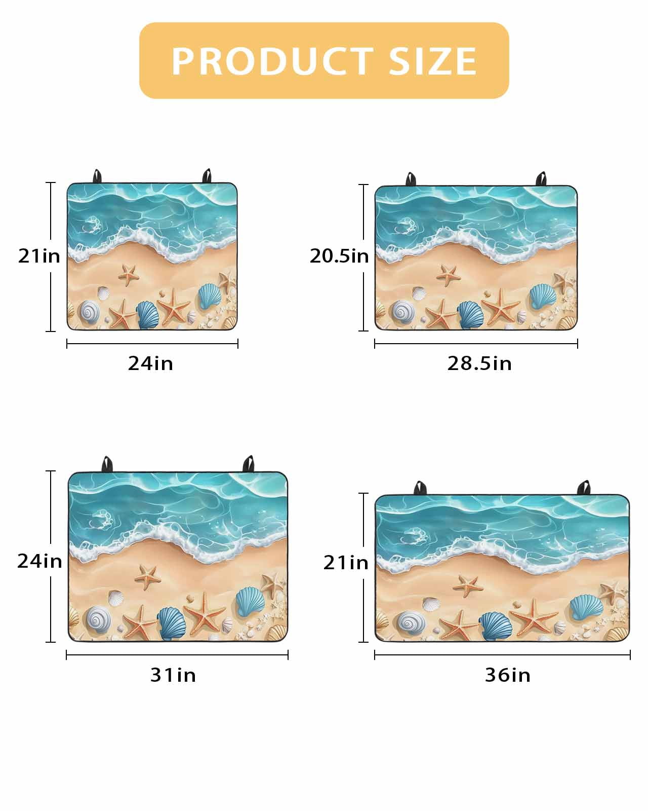 nqOlkjepod Large Induction Cooktop Protector Mat 24"x21", Geometric Coastal Stove Top Covers for Electric Stove, Cartoon Starfish Shell Sea Waves Stove Burner Cover Mats, Glass Top Stove Cover