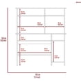thumbnail image 3 of TUHOME Compu 120 Hutch Desk, Retractable Keyboard, Hutch, Shelf for CPU, Multiple Shelves, Light Grey, For Office, 3 of 7