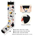 thumbnail image 3 of FORMRS Womens Knee High Socks Casual Long Thick Travel Daily Wear, 2 Pairs, White Geometric, 3 of 6